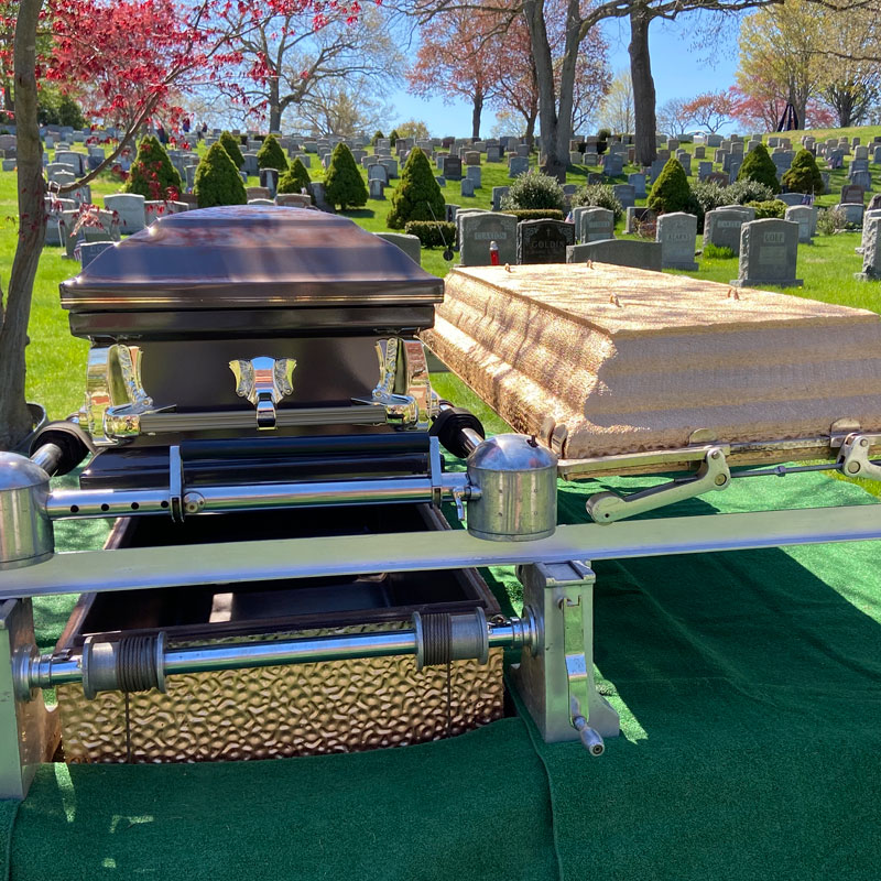 Burial vault example at cemetery