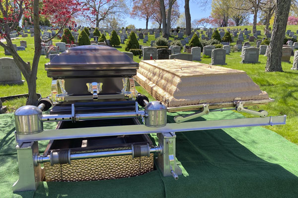 Casket at graveside